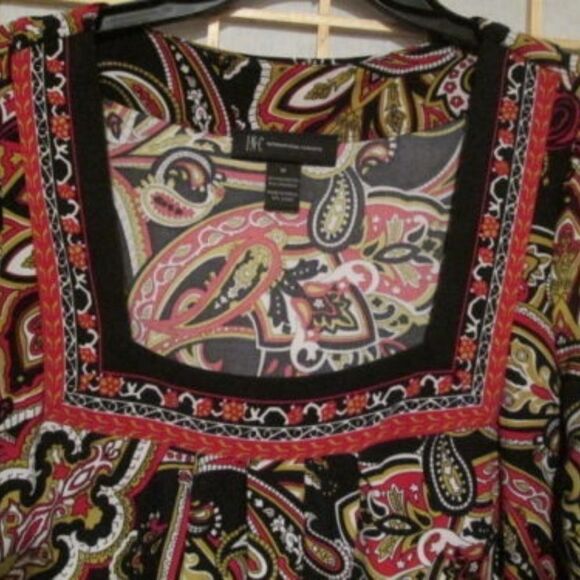 Inc International Concepts Paisley Boho Top Sz M - Picture 3 of 5